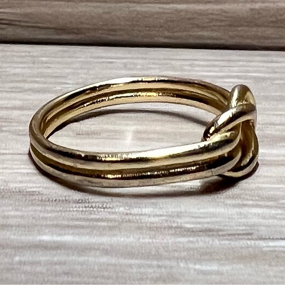 Designer Signed Gold Over Sterling Silver Lover’s Knot Ring, Size 6 - Picture 3 of 8
